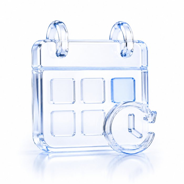Calendar with clock icon