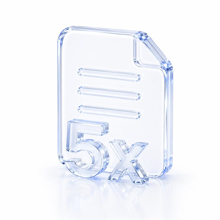 Document icon with 5x label