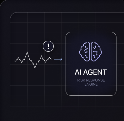 An anomaly signal flowing into an AI Agent risk response engine